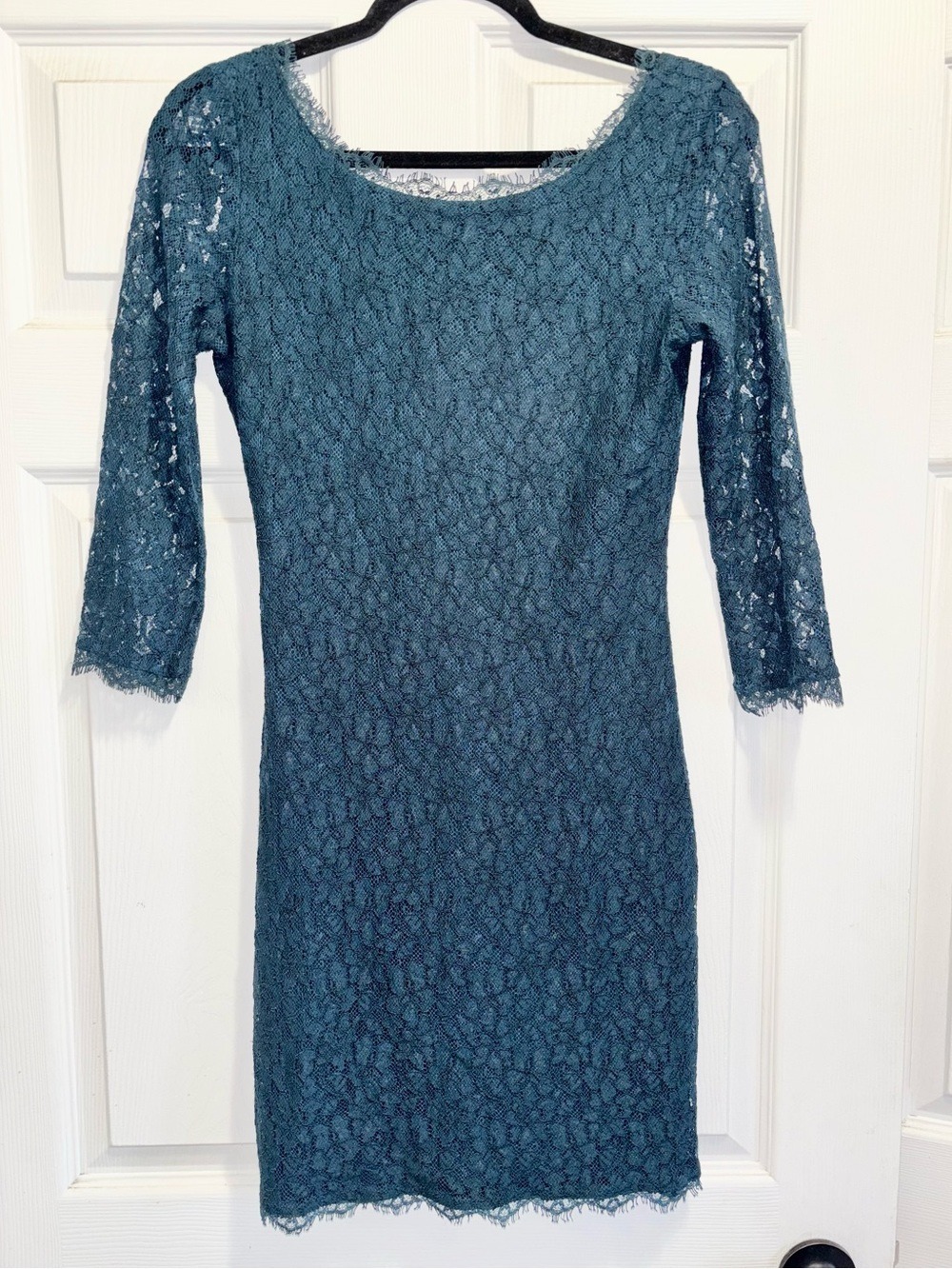 Aritzia Babaton Rafael Lace Mini Dress Dark Teal Formal Size 4 - Picture 9 of 16